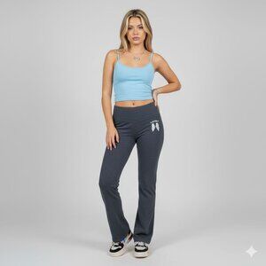 Victoria's Secret Navy Blue Heather Low Rise Leggings Bootcut Yoga Pants Size S